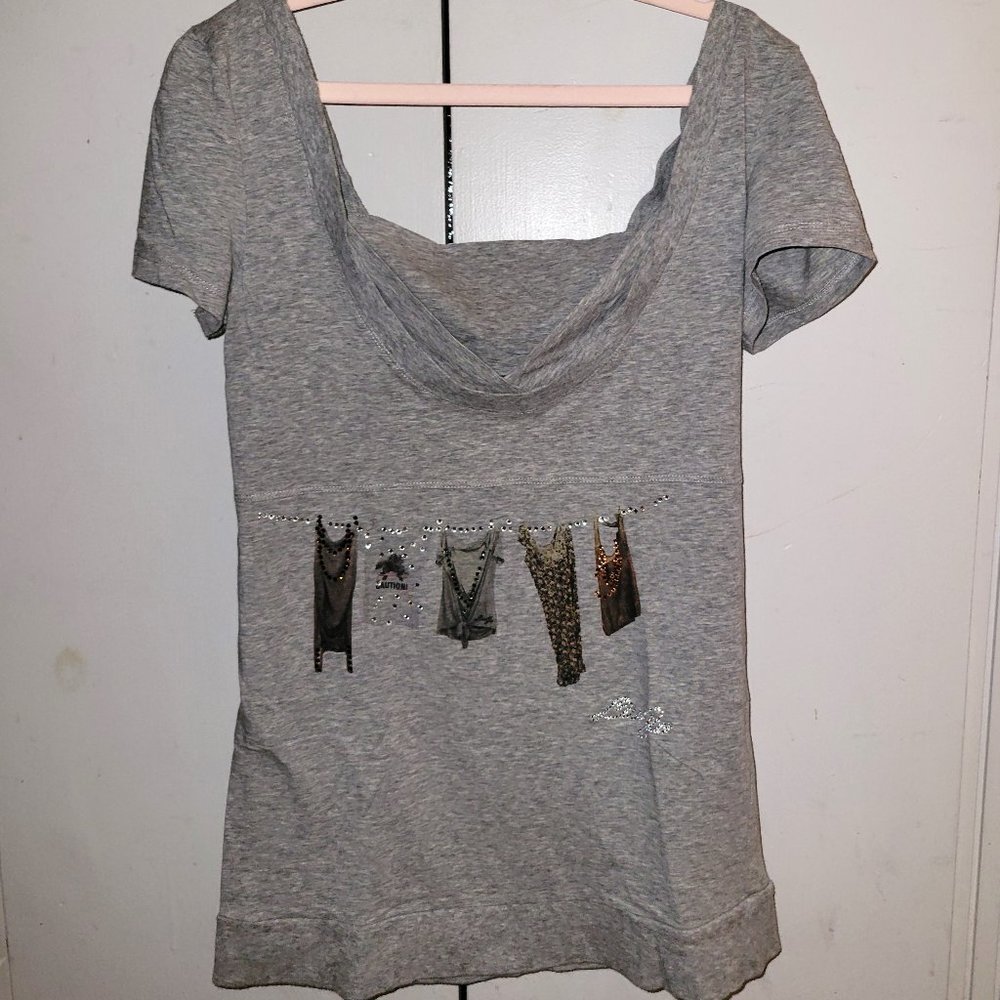 Lui Jo Embellished/Cut Out T Shirt - EU 46/ US L